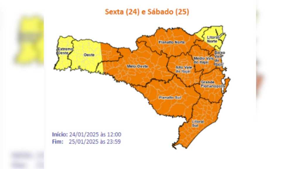 Chuvas intensas voltam a Santa Catarina com risco de alagamentos e enxurradas